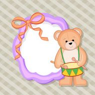 Beautiful blank frame with bear