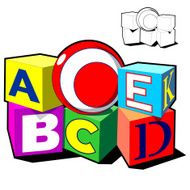 toys alphabet cubes ball children&#039;s education vector illustr