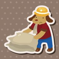 animal dog worker cartoon theme elements N16