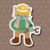 animal cat worker cartoon theme elements N16