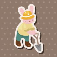 animal rabbit worker cartoon theme elements N14
