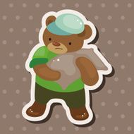 animal bear worker cartoon theme elements N22