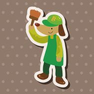 animal dog worker cartoon theme elements N17
