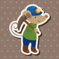 animal mouse worker cartoon theme elements N4