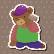 animal bear worker cartoon theme elements N23