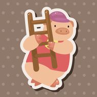 animal pig worker cartoon theme elements N14