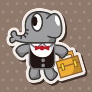 animal elephant worker cartoon theme elements N8