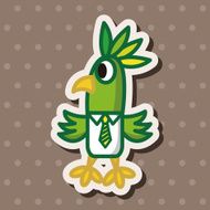 animal parrot worker cartoon theme elements N3