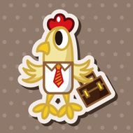 animal cock worker cartoon theme elements N3
