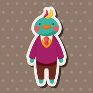 animal bird worker cartoon theme elements N4