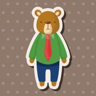 animal bear worker cartoon theme elements N25