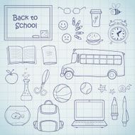 Set of different school items N4