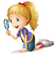 Girl and a magnifier