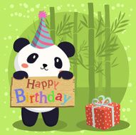 Birthday Panda Cartoon