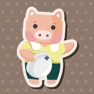 animal worker cartoon theme elements N46