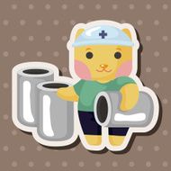 animal cat worker cartoon theme elements N19