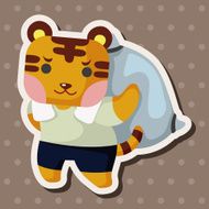 animal tiger worker cartoon theme elements N5