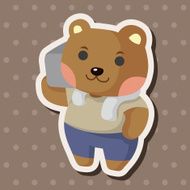 animal bear worker cartoon theme elements N26
