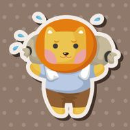 animal lion worker cartoon theme elements N7