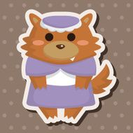 Wolf in Little Red Riding Hood theme elements N4