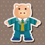 animal pig worker cartoon theme elements N17