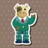 animal cow worker cartoon theme elements N3