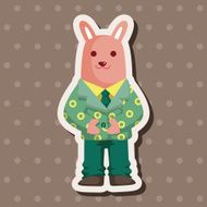 animal rabbit worker cartoon theme elements N17