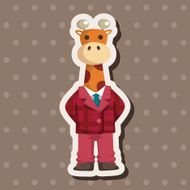 animal giraffe worker cartoon theme elements N3
