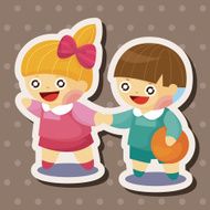Kindergarten children theme elements N11