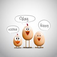 Funny Easter eggs chicks Happy easter card