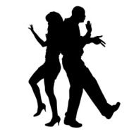 Vector silhouette of couple N7