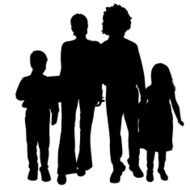 Vector silhouette of a family N26