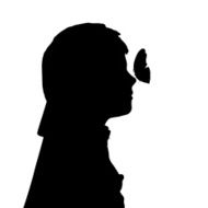 Vector silhouette of a boy N33