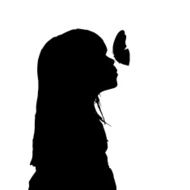 Vector silhouette of a girl N25