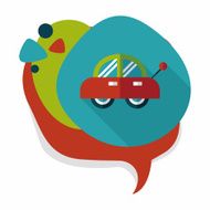 toy car flat icon with long shadow N11