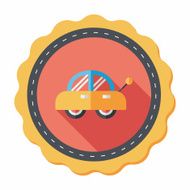 toy car flat icon with long shadow N13