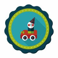 toy car flat icon with long shadow N14
