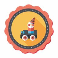 toy car flat icon with long shadow N15
