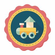 Train toy flat icon with long shadow EPS 10 N15