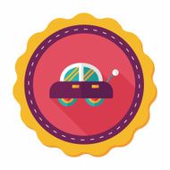 toy car flat icon with long shadow N16