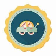 toy car flat icon with long shadow N17