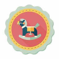 horse toy flat icon with long shadow eps10 N11