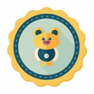 teddy bear flat icon with long shadow N18