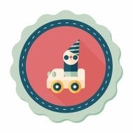toy car flat icon with long shadow N19