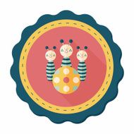 Bowling toy flat icon with long shadow eps10 N10