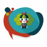 girl doll toy flat icon with long shadow eps 10 N23