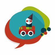 toy car flat icon with long shadow N20
