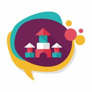 brick house flat icon with long shadow N27