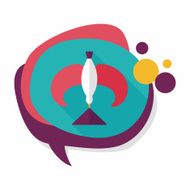 Balancing bird flat icon with long shadow N12