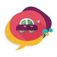 toy car flat icon with long shadow N22